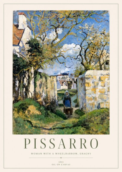Pissarro Woman with a Wheelbarrow, Eragny No1 - Juliste