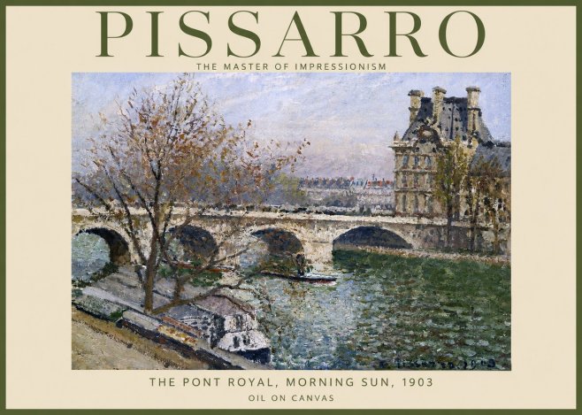 Pissarro The Pont Royal and the Louvre. Morning, 1903 No2 - Juliste