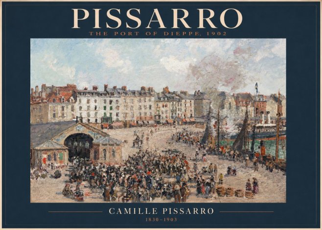 Pissarro Dieppe, the Fish Market No2 - Juliste