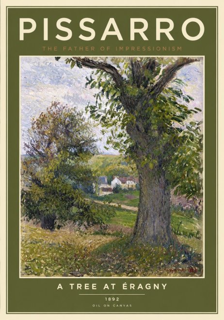 Pissarro The Oak at Éragny No2 - Juliste