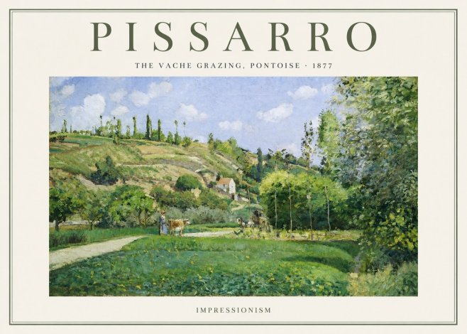 Pissarro The Vache Grazing, Pontoise · 1877 No1 - Juliste
