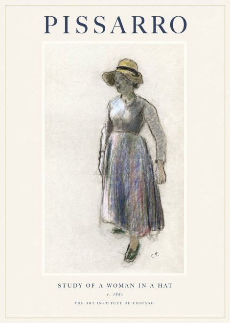 Pissarro Study of a Woman in a Hat No1 - Juliste