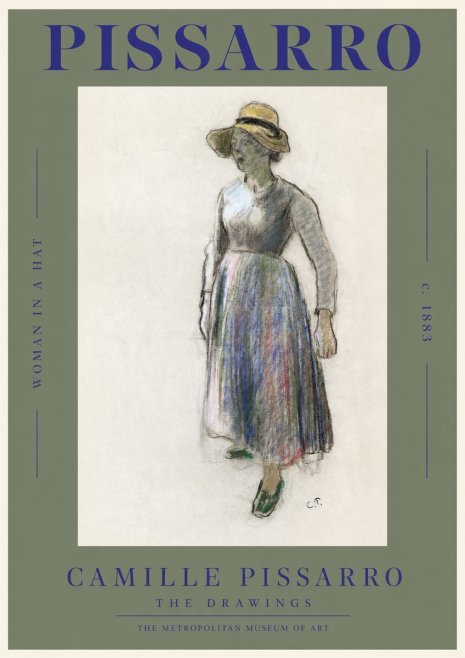 Pissarro Study of a Woman in a Hat No2 - Juliste