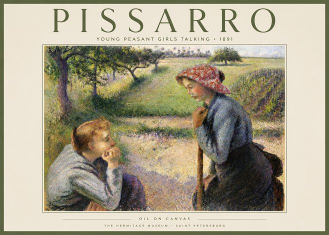 Pissarro Young Peasant Girls Talking No2 - Juliste
