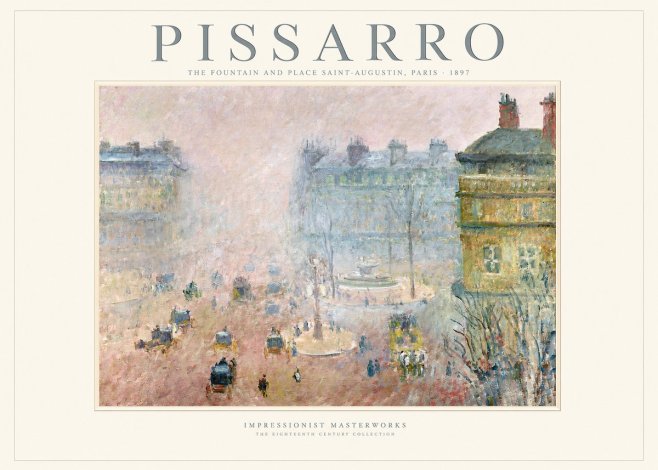 Pissarro The Fountain and Place Saint-augustin, Paris No1 - Juliste