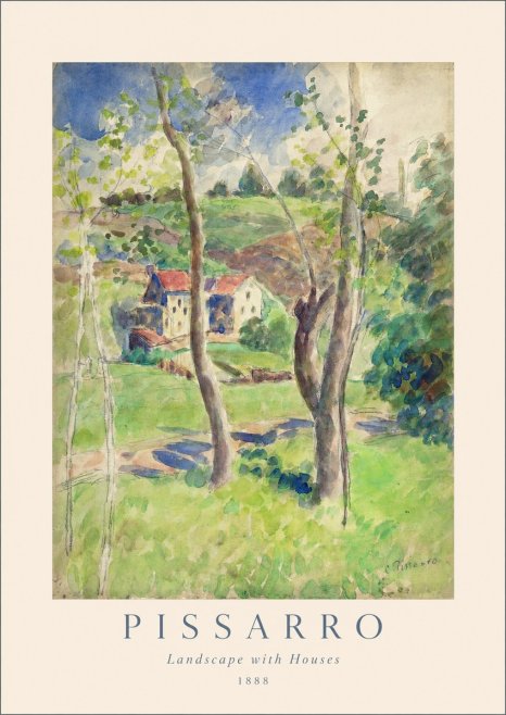 Pissarro Landscape with Houses No1 - Juliste