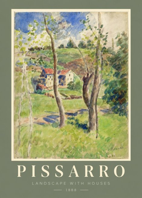 Pissarro Landscape with Houses No2 - Juliste