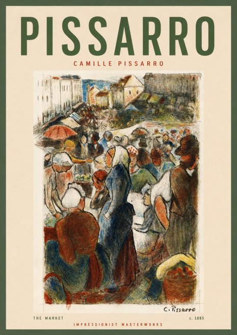 Pissarro The Market No2 - Juliste