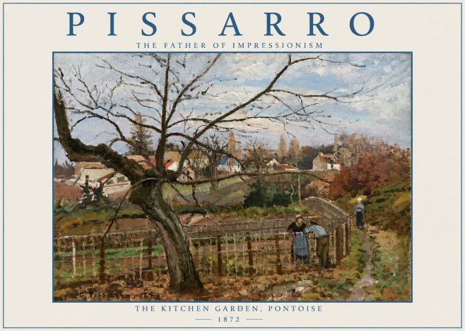 Pissarro The Kitchen Garden, Pontoise No3 - Juliste