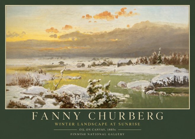 Fanny Churberg Winter Landscape at Sunrise No3 - Juliste
