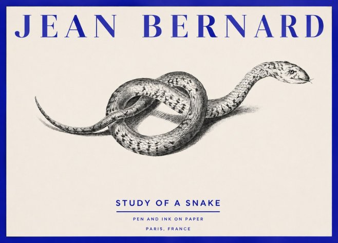 Jean Bernard Study of a Snake No2 - Juliste