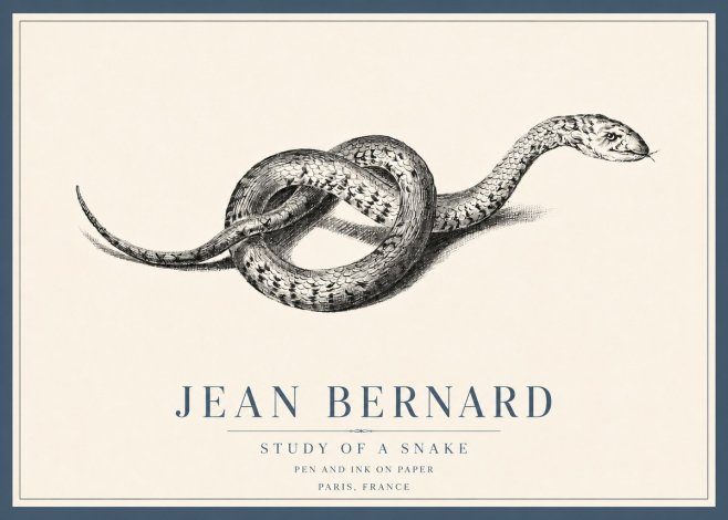 Jean Bernard Study of a Snake No4 - Juliste