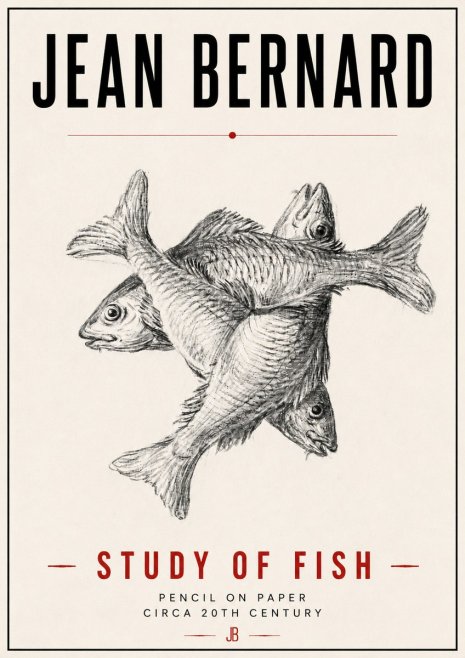 Jean Bernard Study of Fish No6 - Juliste