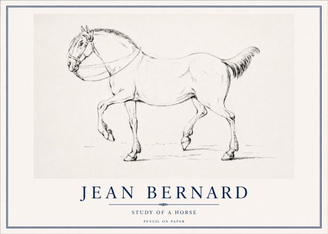 Jean Bernard Study of a Horse XVI No3 - Juliste