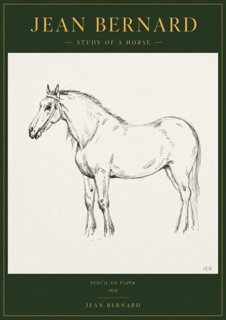 Jean Bernard Study of a Horse XVII No3 - Juliste