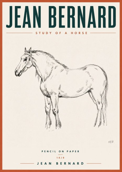 Jean Bernard Study of a Horse XVII No6 - Juliste