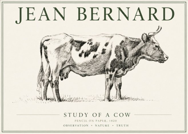 Jean Bernard Study of a Cow XX No6 - Juliste