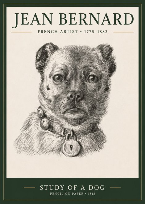 Jean Bernard Study of a Dog IV No3 - Juliste
