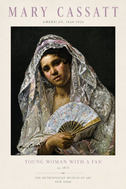 Mary Cassatt Young Woman with a Fan II No3 - Juliste