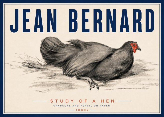 Jean Bernard Study of a Hen No5 - Juliste