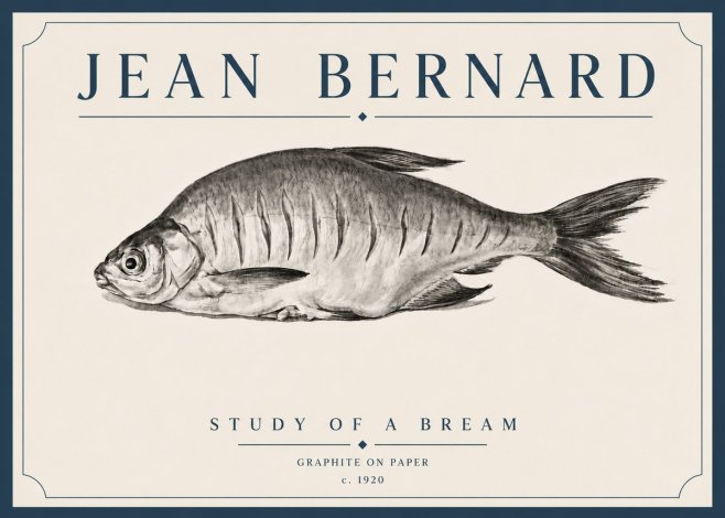 Jean Bernard Study of a Bream No5 - Juliste