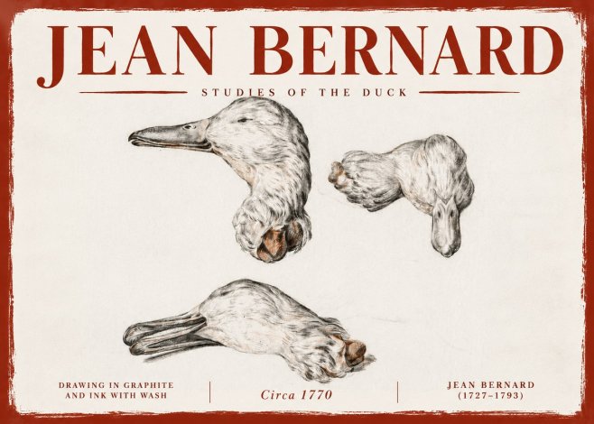 Jean Bernard Studies of the Duck No6 - Juliste