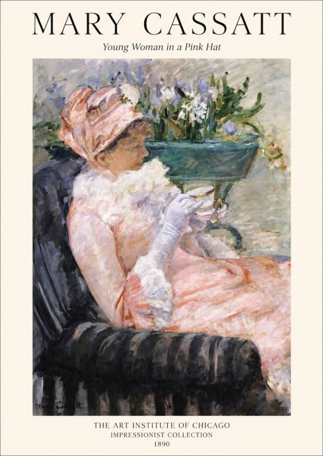 Mary Cassatt Young Woman in a Pink Hat No1 - Juliste