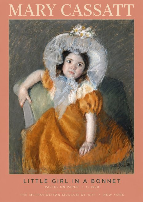 Mary Cassatt Little Girl in a Bonnet No2 - Juliste