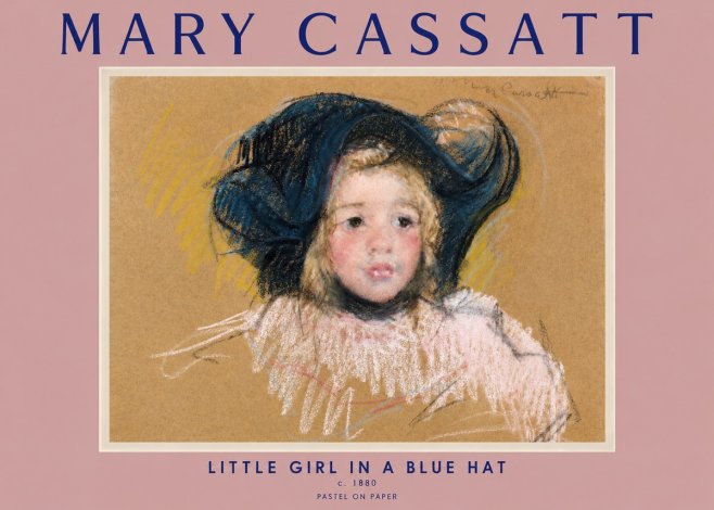 Mary Cassatt Little Girl in a Blue Hat No2 - Juliste