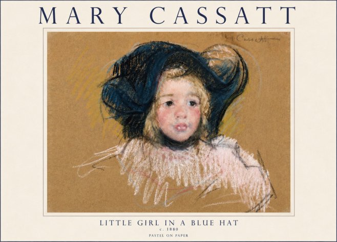 Mary Cassatt Little Girl in a Blue Hat No4 - Juliste