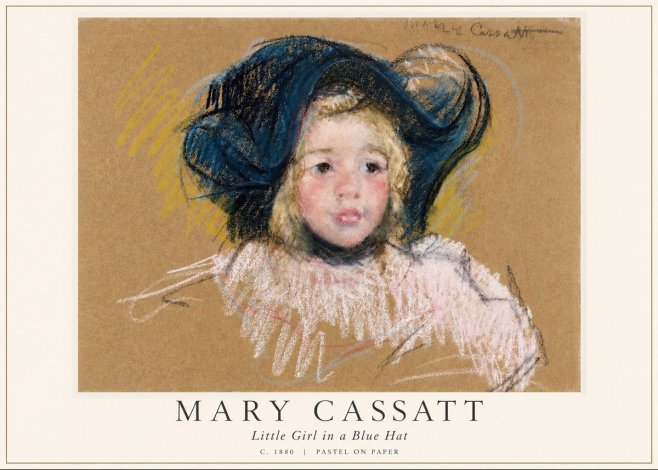Mary Cassatt Little Girl in a Blue Hat No6 - Juliste