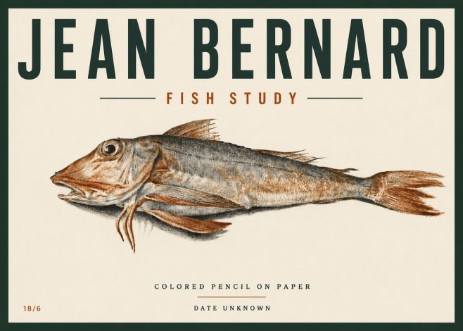Jean Bernard Fish Study II No6 - Juliste