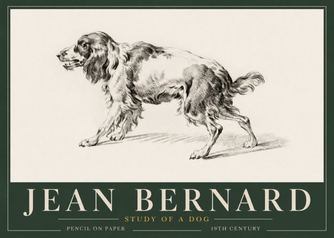 Jean Bernard Study of a Dog V No3 - Juliste