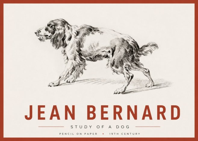 Jean Bernard Study of a Dog V No4 - Juliste