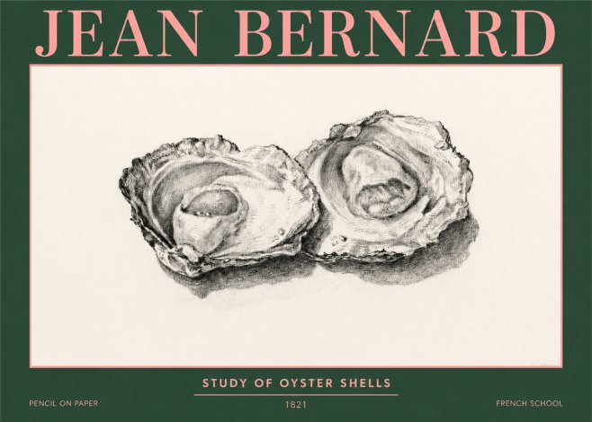 Jean Bernard Study of Oyster Shells No3 - Juliste