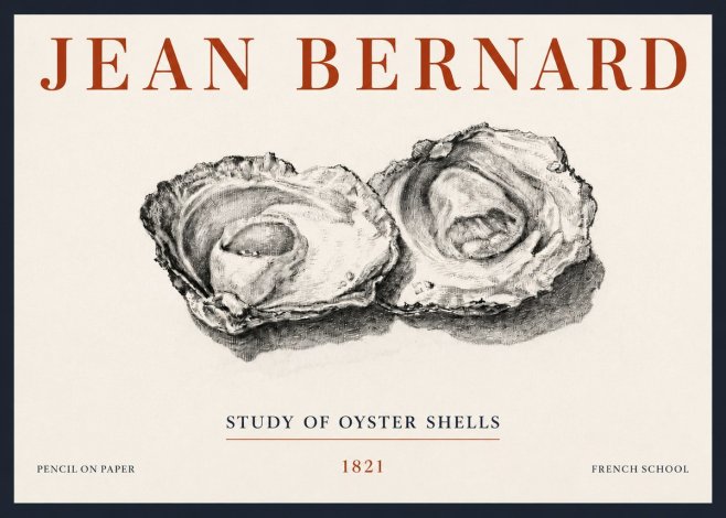 Jean Bernard Study of Oyster Shells No5 - Juliste