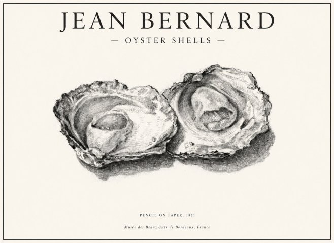 Jean Bernard Study of Oyster Shells No6 - Juliste