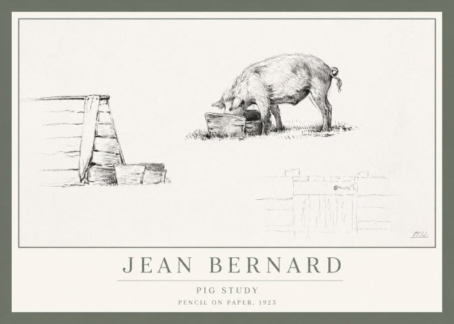 Jean Bernard Pig Study No1 - Juliste