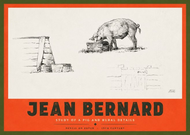 Jean Bernard Pig Study No4 - Juliste