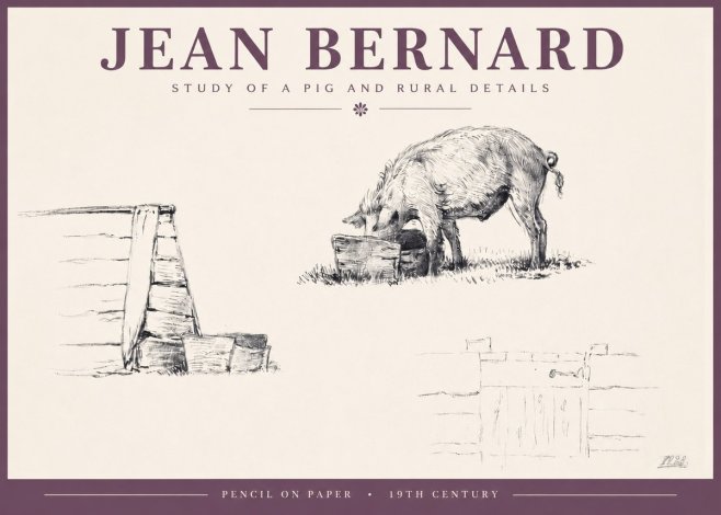 Jean Bernard Pig Study No5 - Juliste