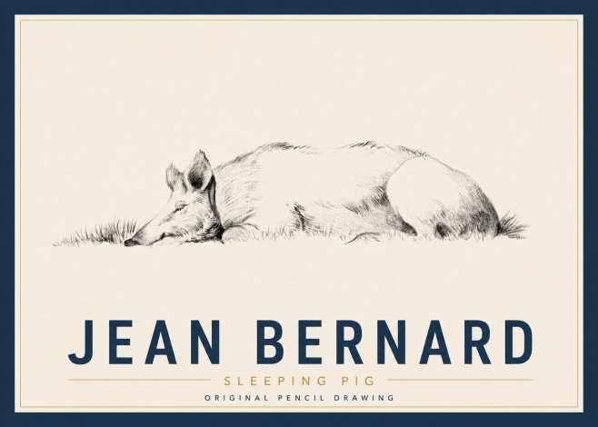 Jean Bernard Sleeping Pig II No6 - Juliste
