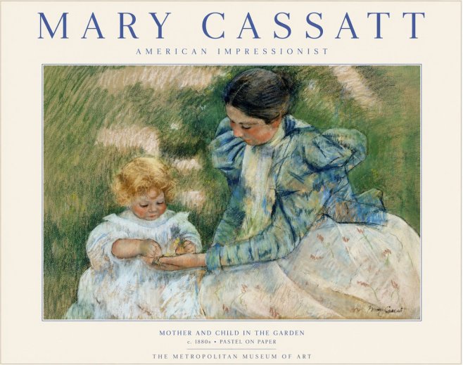 Mary Cassatt Mother and Child in the Garden No1 - Juliste