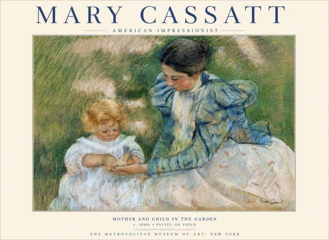 Mary Cassatt Mother and Child in the Garden No3 - Juliste