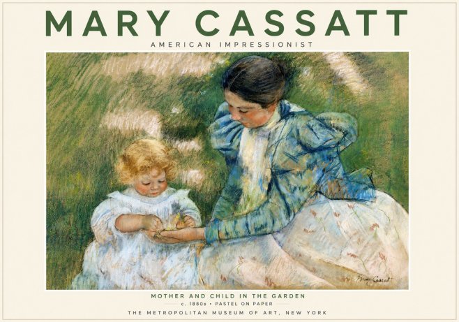 Mary Cassatt Mother and Child in the Garden No5 - Juliste