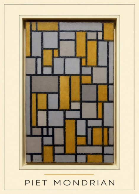 Piet Mondrian Composition in Grey and Yellow No4 - Juliste