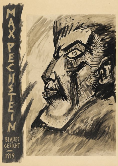 Max Pechstein Blaues Gesicht No2 - Juliste