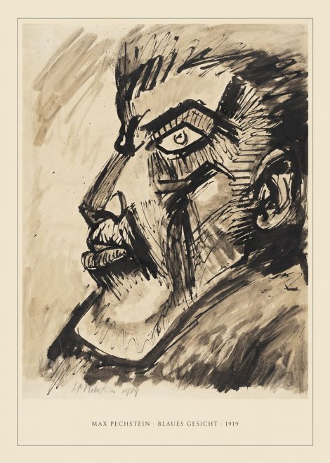 Max Pechstein Blaues Gesicht No3 - Juliste