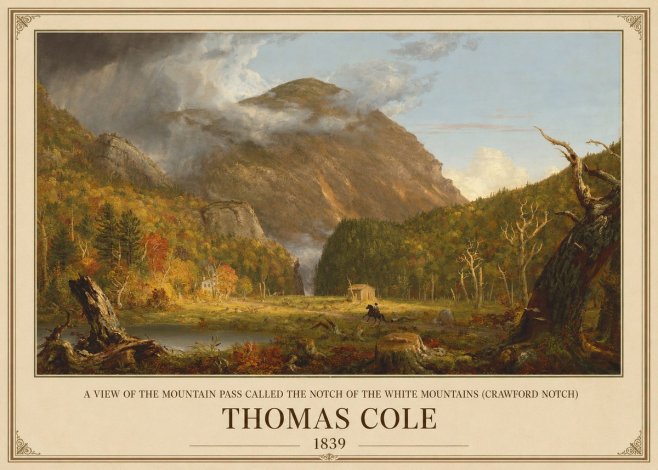 Thomas Cole A View of the Mountain Pass Called the Notch of the White Mountains (Crawford Notch) II No1 - Juliste
