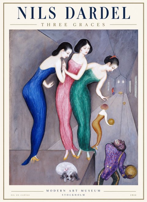 Nils Dardel Three Graces No1 - Juliste