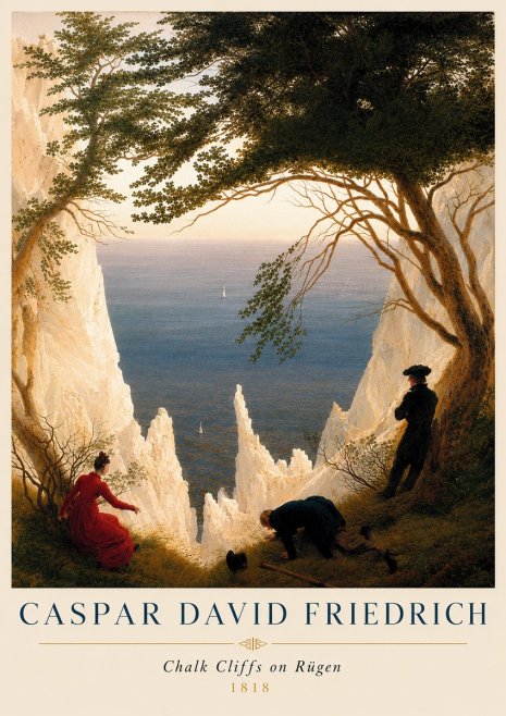 Caspar David Friedrich Chalk Cliffs on Rügen No2 - Juliste